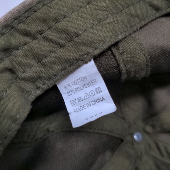 Unbranded Men's Slideback Hat Tan Adjustable Tag Logo Classic Cotton Blend - Picture 8 of 8